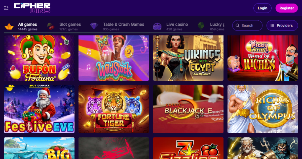 cipherwins casino games