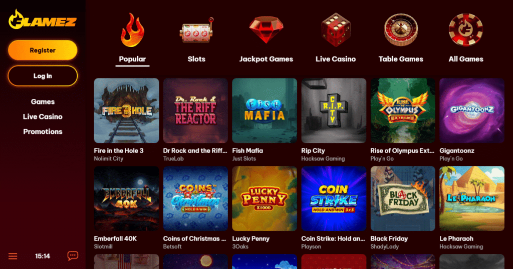Flamez Casino 3 flamez casino games