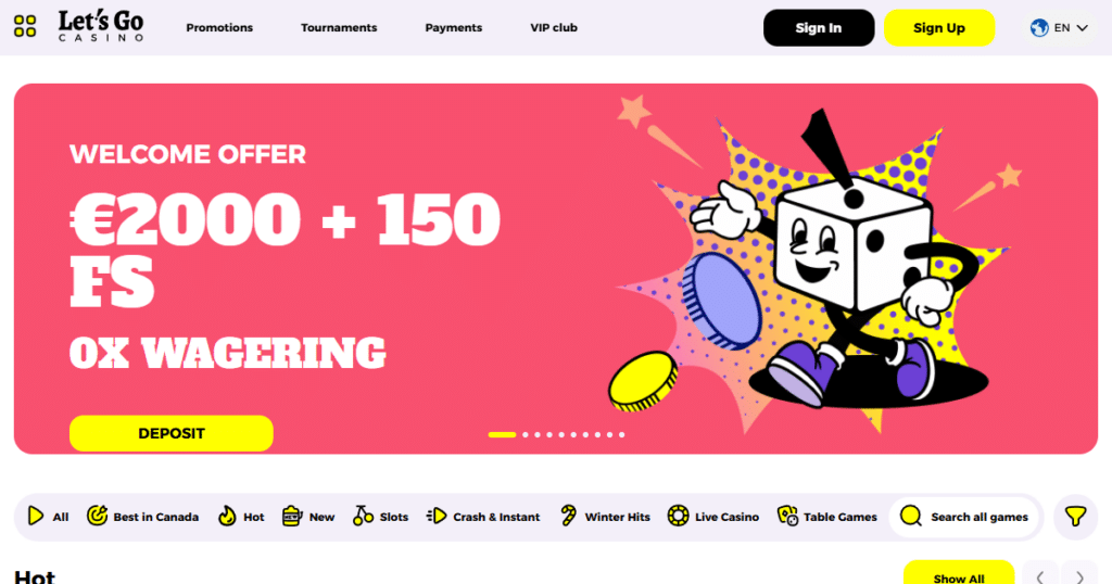 lets go casino lobby