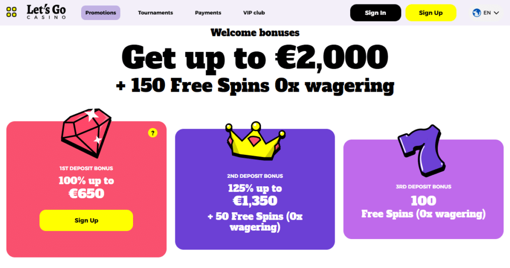 lets go casino bonuses