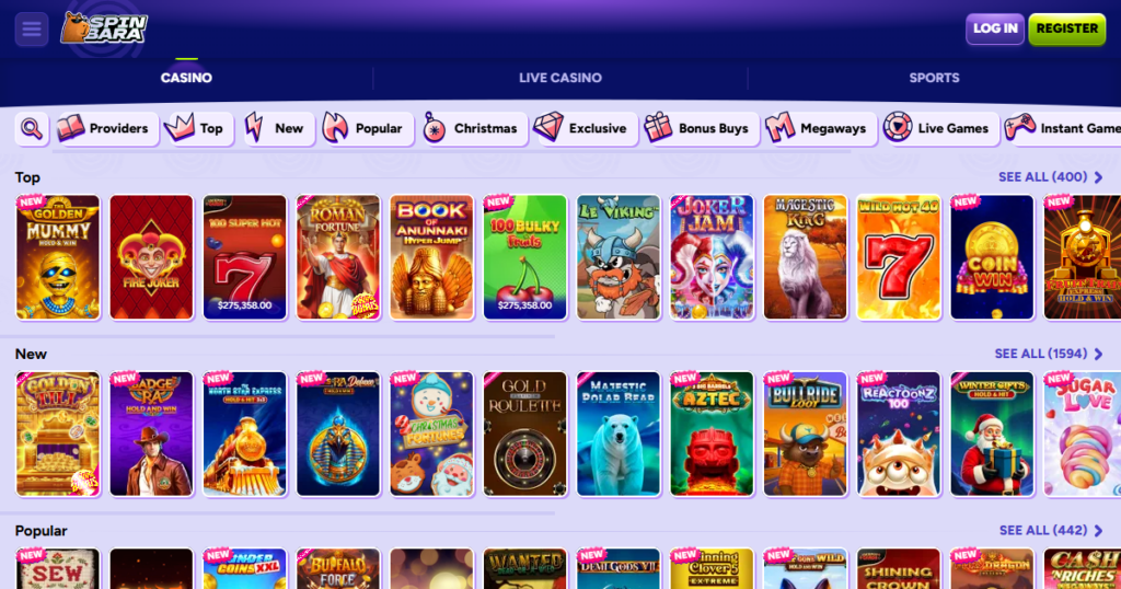 spinbara casino lobby