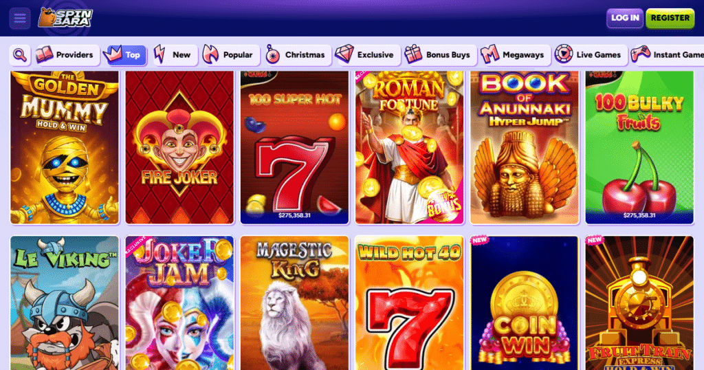 spinbara casino games