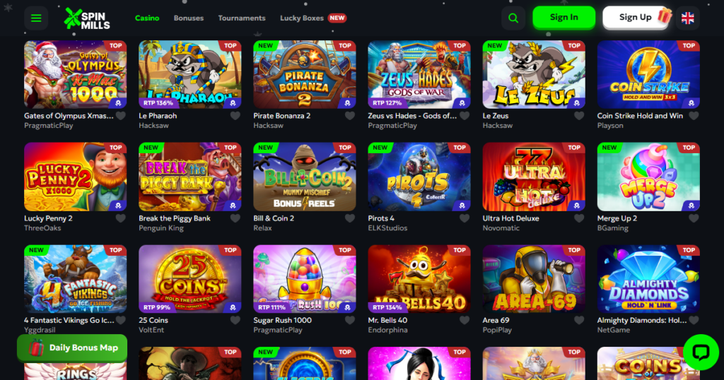 spinmills casino games