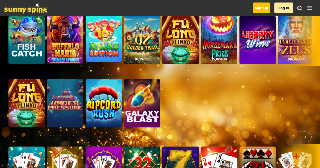 sunny spins casino games