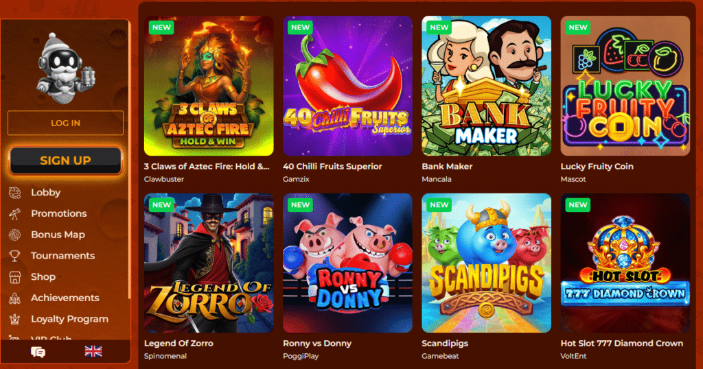 vegazone casino games