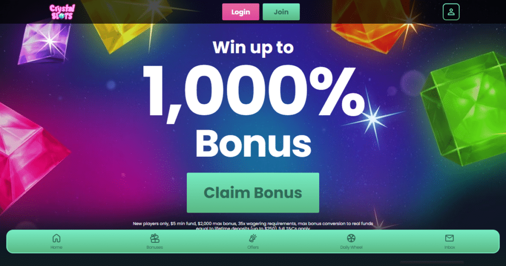 Crystal slots casino lobby