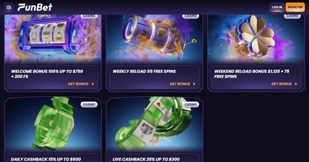 funbet casino bonuses