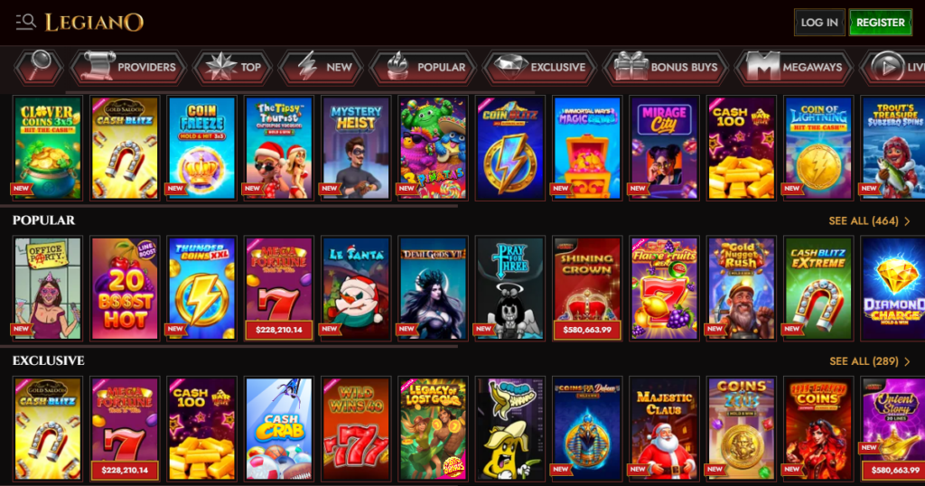 legiano casino games