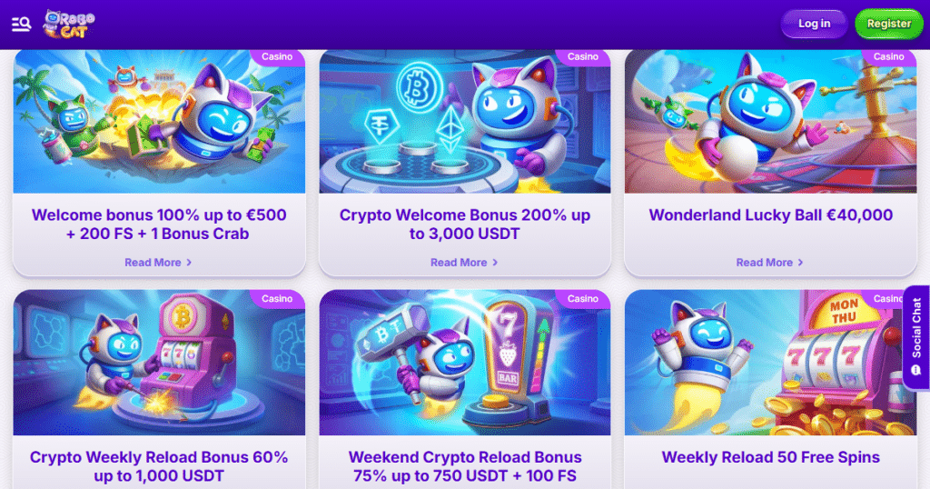 robocat casino bonuses