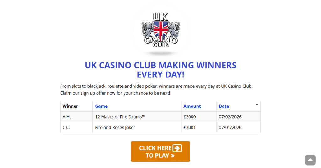 UK Casino Club 4 uk casino club winners