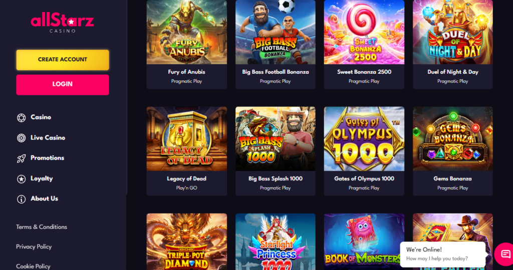 AllStarz Casino 3 allstarz casino games