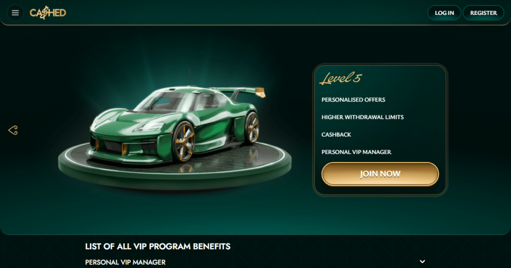 cashed casino vip