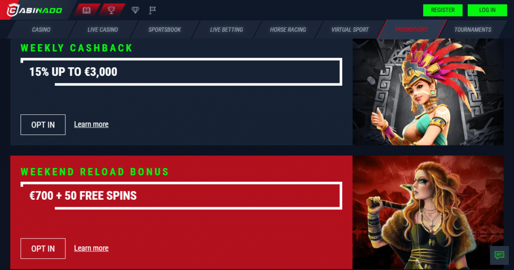 casinado casino promotions