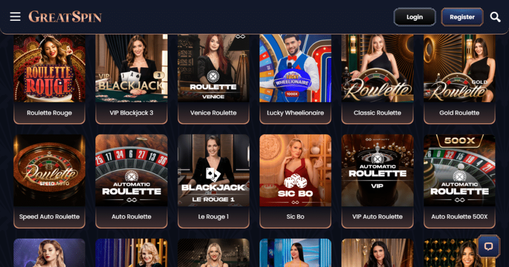 GreatSpin Casino 2 great spin casino live dealers