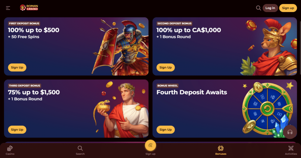 roman casino promotions