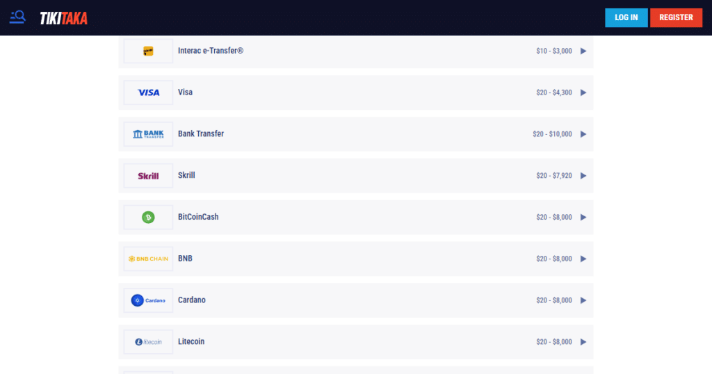 tikitaka casino payments