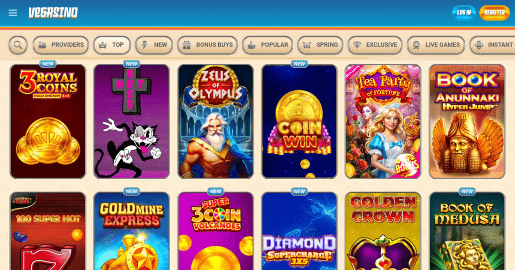vegasino casino games