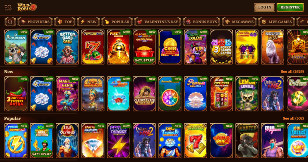 wildrobin casino games