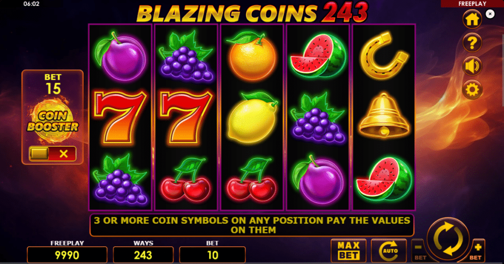 blazing coins 243 demo play