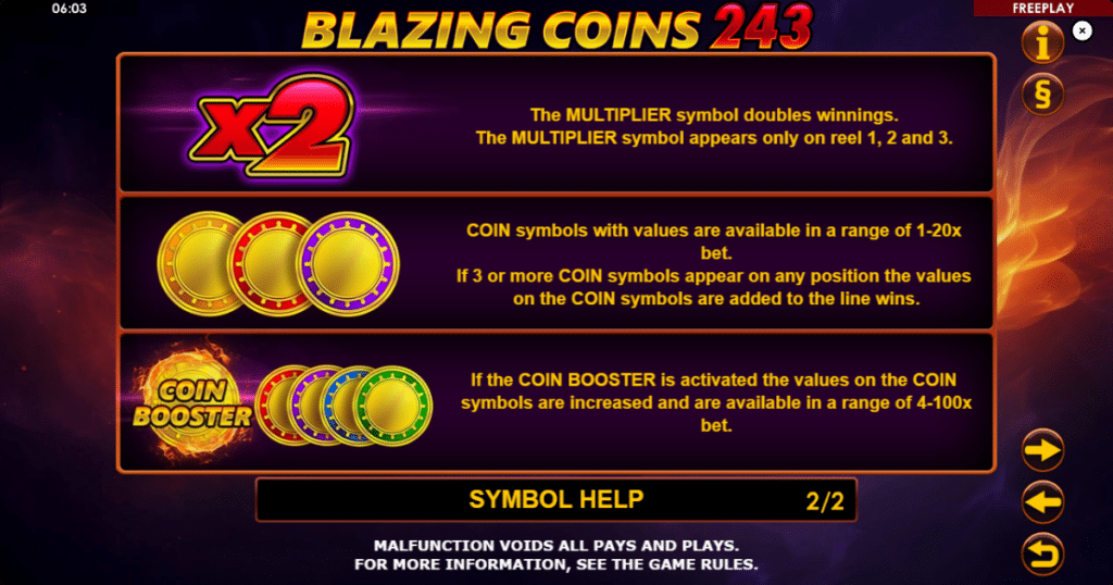 blazing coins 243 game info