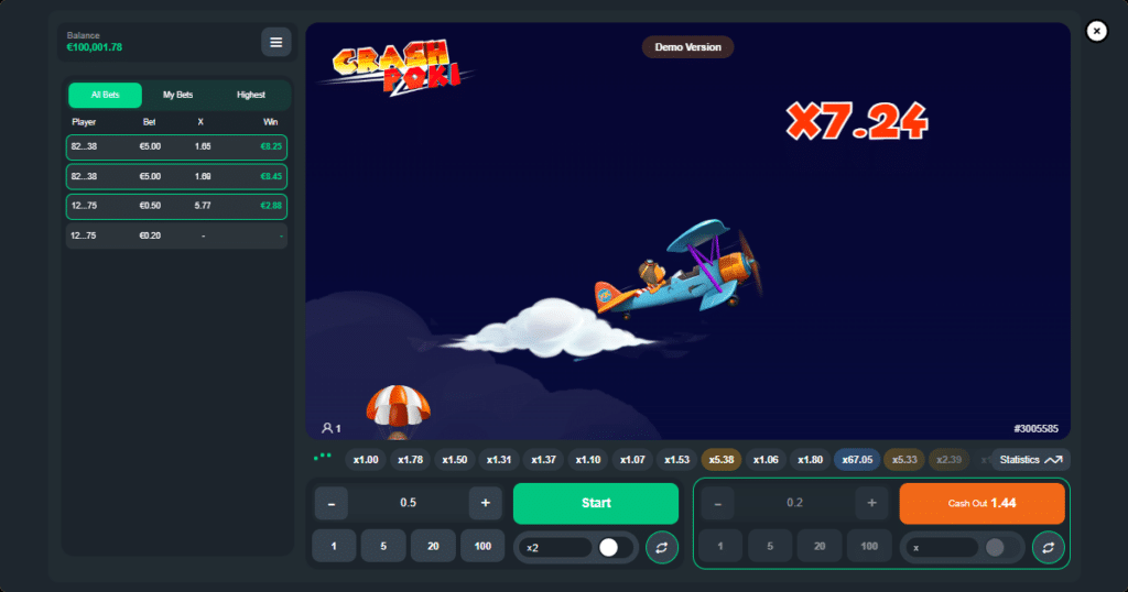 crash poki popok demo