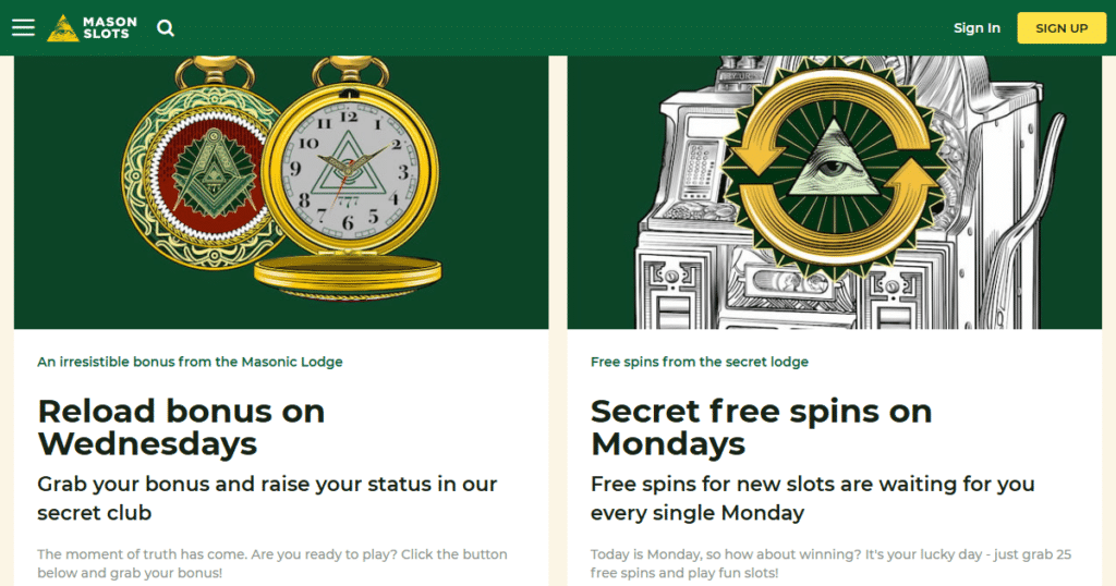 Mason Slots Casino 6 mason slots casino other promotions